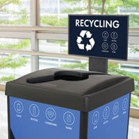 Recycling Bins with Signs