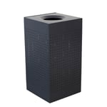 Celestial Black Finish Square Receptacle with Perforated Holes - 25 Gallons