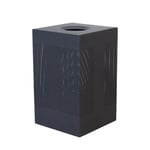 Celestial 40-Gallon Square Trash Receptacle in Matte Black Aluminum