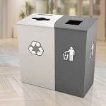 Claremont Double Recycling Station - White/Gray