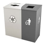 Claremont Double Recycling Station - White/Gray