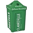 Recycle Bin I with Pyramid Lid in Green with Custom Decals 