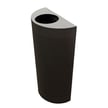 A matte black half round receptacle 