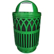 Waste Container in Green with Optional Dome-Top 