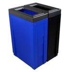 Evolve Two-Stream Duo-color Cube Slim Recycling Station - Configurable