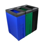 Evolve Full-Color Three-Stream Cube Slim Recycling Station - Configurable