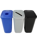 7 Gallon Deskside Sorter Three-Stream Recycling Station - Configurable