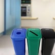 Long-lasting durable plastic recycling and waste containers 