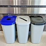 7 Gallon Deskside Sorter Three-Stream Recycling Station - Configurable