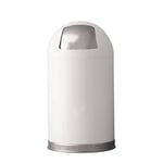 Classic White Dome-Top Trashcan with Push Door