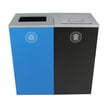 Blue Recycling bin with full lid & Black waste bin with lift lid 