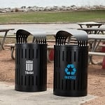 Parkview Dualcoat Canopy Top Recycling & Trash Combo