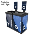 ErgoCan Square Two-Stream Recycling Station - Configurable