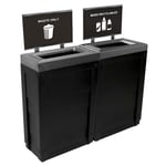 Evolve Two-Stream Cube Slim Recycling Station with Signframes in Black - Configurable