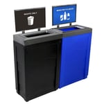 Evolve Two-Stream Duo-color Cube Slim Recycling Station with Signframes - Configurable