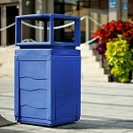 Evolve 50-Gallon Recycling Cube with Canopy in Blue