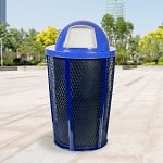 Expanded Metal Outdoor Waste in BLUE | Dome Top with Liner