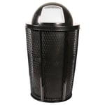 Expanded Metal Outdoor Waste BLACK | Dome Top with Liner