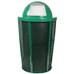 Expanded Metal Outdoor Waste in GREEN | Dome Top with Liner