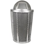 Expanded Metal Outdoor Waste in GALVANIZED | Dome Top with Liner