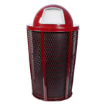 Expanded Metal Outdoor Waste RED | Dome Top with Liner