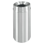 New Yorker Waste Receptacle with Funnel Top in Satin Aluminum - 12 Gallon