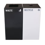 GeoCube Two-Stream Recycling Station | Charcoal & White