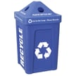 Recycle Bin I with Pyramid Lid in Blue 