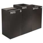 GeoCube Three-Stream Recycling Station | Charcoal