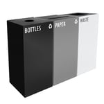 GeoCube Three-Stream Recycling Station | Charcoal - Slate - White