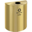 Glaro XL Single-Purpose Half-Round Recycling Container in Satin Brass 