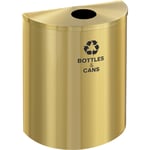 Glaro XL Single-Purpose Half-Round Recycling Container in Satin Brass - Configurable