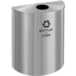 Glaro Single-Purpose Half-Round XL Recycling Container in Satin Aluminum - Configurable