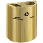 Glaro XL Dual-Purpose Half-Round Recycling Container in Satin Brass - Configurable