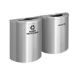 Glaro XL Half-Round Satin Aluminum Double Waste & Recycling Station- Custom 