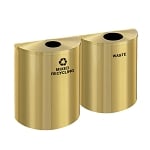 Glaro XL Half-Round Satin Brass Double Waste & Recycling Station - Configurable