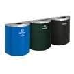 Glaro XL Half-Round Multi-Color Triple Waste & Recycling Station - Custom 