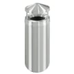 New Yorker Waste Receptacle with Canopy Top in Satin Aluminum - 12 Gallon 