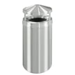 New Yorker Waste Receptacle with Canopy Top Satin Aluminum - 16 Gallon 