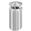 New Yorker Waste Receptacle with Canopy Top in Satin Aluminum - 33 Gallon 