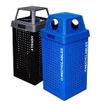 Prism Outdoor 36-Gallon Trash Recycling Combo in Black & Blue