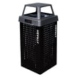 Prism Outdoor 36-Gallon Trash Receptacle in Black Gloss 