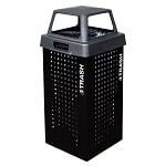 Prism Outdoor 36-Gallon Trash Receptacle in Black Gloss
