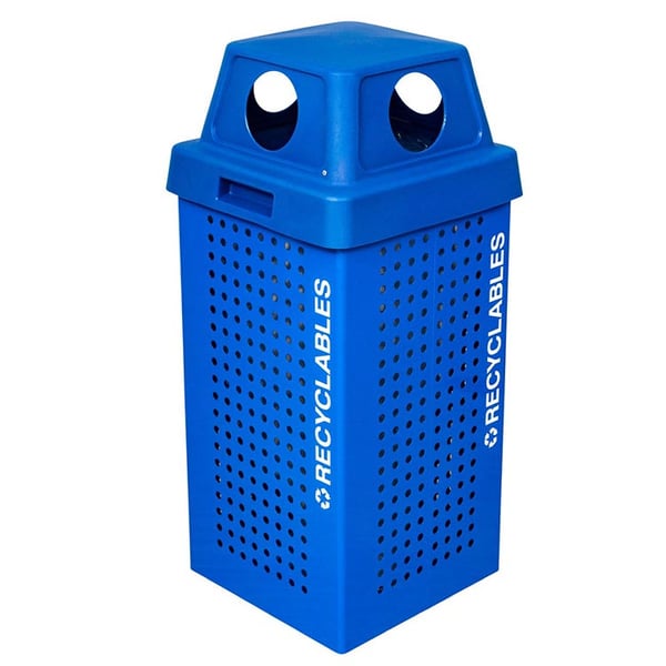 Prism Outdoor 36-Gallon Recycling Receptacle in Recycle Blue Gloss 