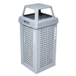 Prism Outdoor 36-Gallon Trash Receptacle in Hammered Grey 