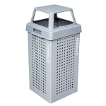 Prism Outdoor 36-Gallon Trash Receptacle in Hammered Grey