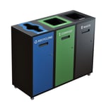 Lounge Triple Recycling Station | Black