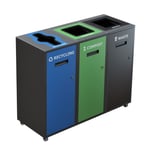 Lounge Triple Recycling Station | Gray