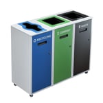 Lounge Triple Recycling Station | White