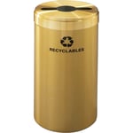 Glaro 15-Gallon VALUE SERIES Single-Purpose Recycling Container in Satin Brass - Configurable